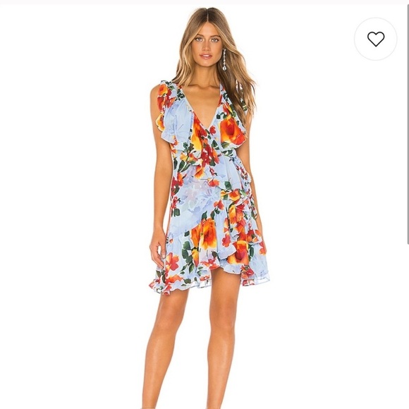 Misa Los Angeles Blue wrap dress - Picture 2 of 5